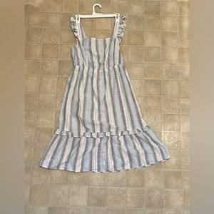 Madison Grey Striped Ruffle Dress